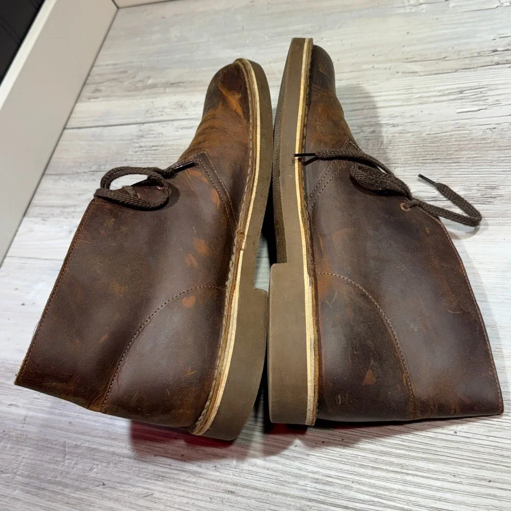 Clarks Bushacre Chukka Boot Brown 15522 Men's Sz 11 Patina